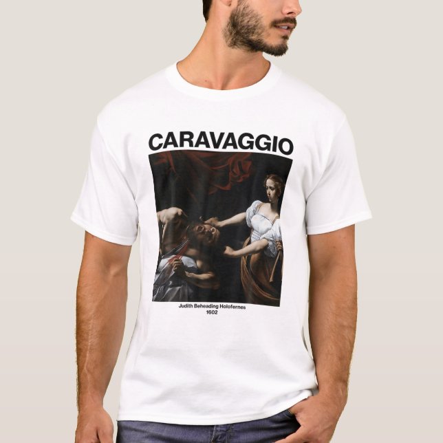 Caravaggio - Judith och Holofernes | Berömd Painti T Shirt (Framsida)