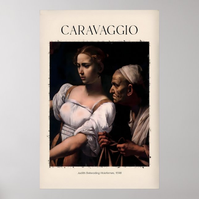 Caravaggio konsttryck - Judith halshugger Holofern Poster (Framsidan)