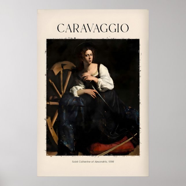 Caravaggio konsttryck - Sankta Katarina av Poster (Framsidan)