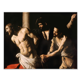Caravaggio - Kristus i kolonnen Fototryck