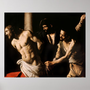 Caravaggio - Kristus i kolonnen Poster