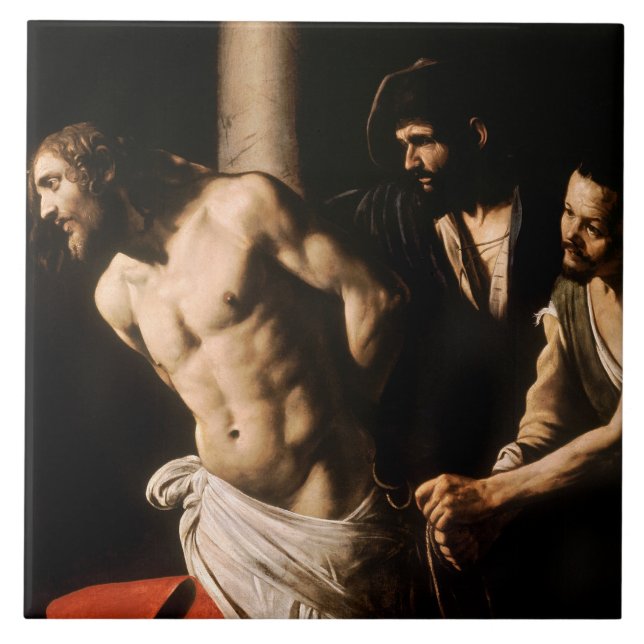 Caravaggio - Kristus på kolonnen Kakelplatta (Framsidan)