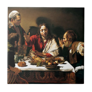 Caravaggio - kvällsmål på Emmaus - Kakelplatta