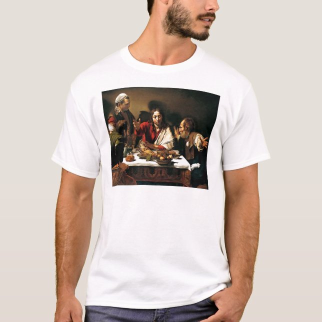 Caravaggio - kvällsmål på Emmaus - T-shirt (Framsida)