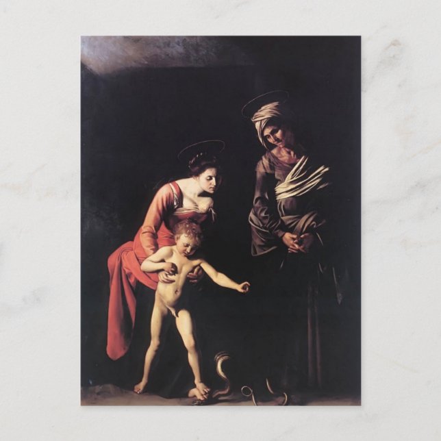 Caravaggio-Madonna och Child med St Anne Vykort (Framsida)