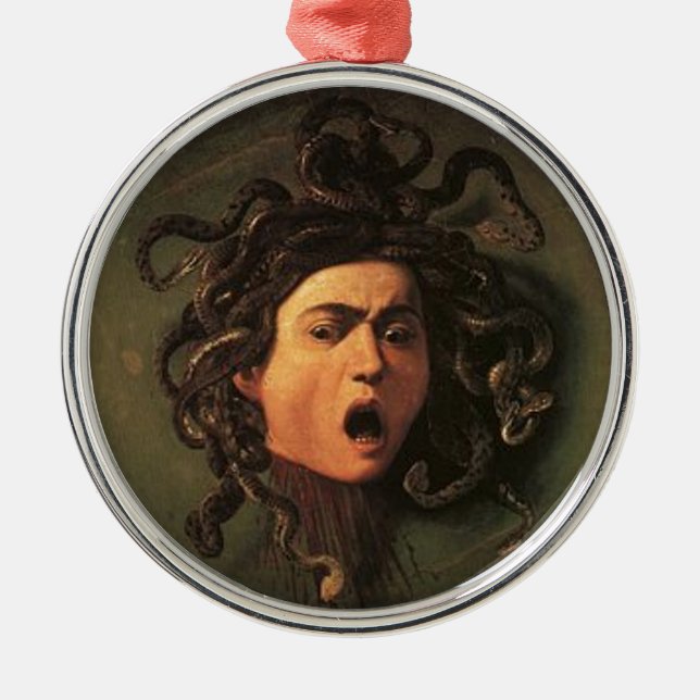 Caravaggio - Medusa - klassikeritalienarekonstverk Julgransprydnad Metall (Framsidan)