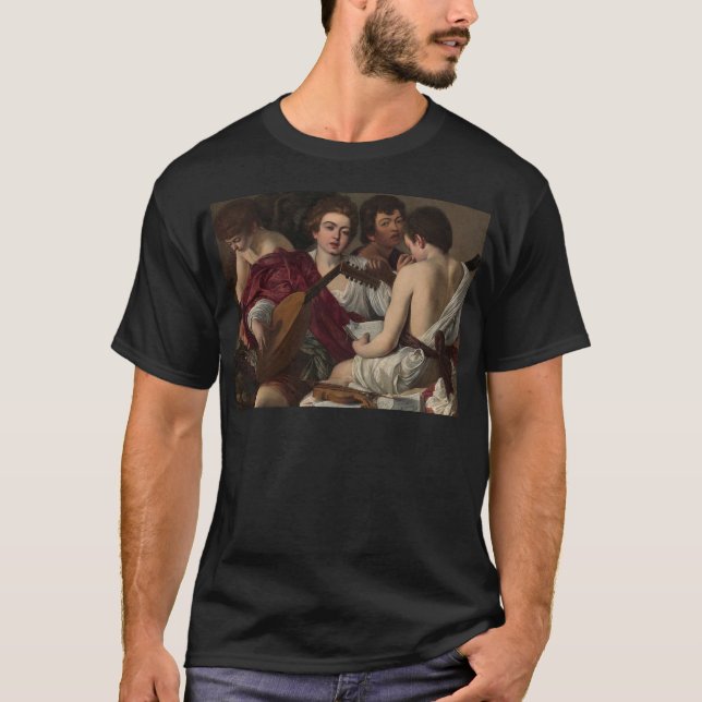 Caravaggio - musikerna - klassikerkonstverk tee (Framsida)