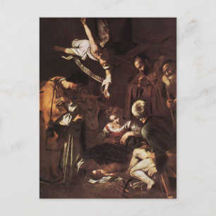 Caravaggio - Nativitet med St Francis & St Lawrenc Vykort