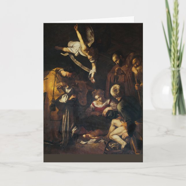 Caravaggio - Nativitetsscenen - Glad helg Kort (Framsida)