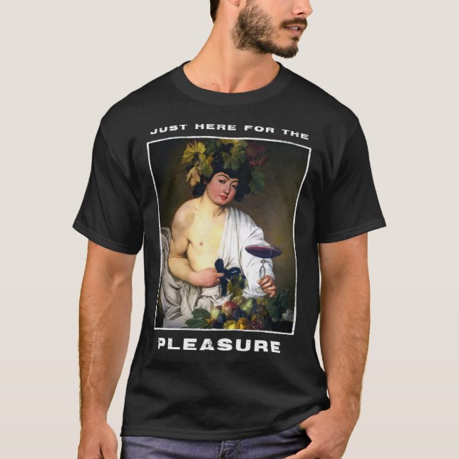 Caravaggio Painting Bacchus för en Hedonist T Shirt (Framsida)