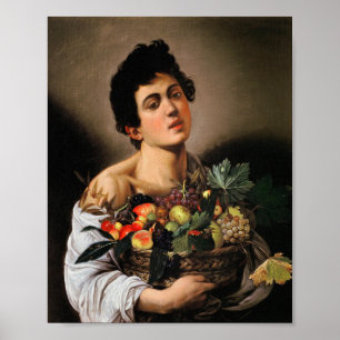 Caravaggio - pojke med Basket av frukt Poster