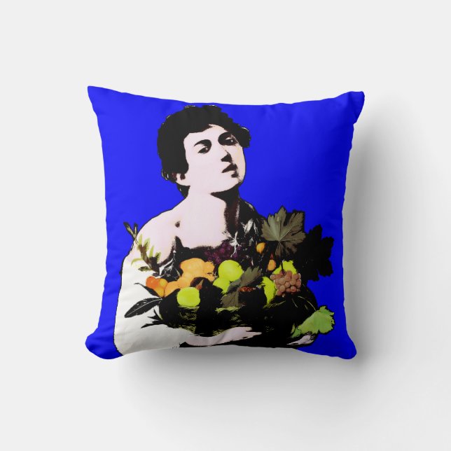 Caravaggio Pojke med Fruit Basket - Pop Art Stil Kudde (Framsida)