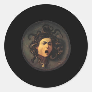 Caravaggio Renaissance Painting of Medusa Runt Klistermärke