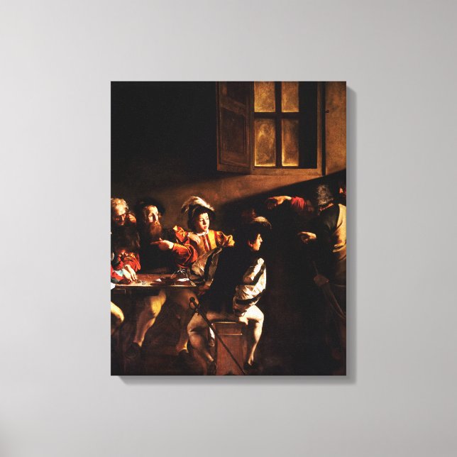 Caravaggio:s anrop till St Matthew (1600) Canvastryck (Framsida)