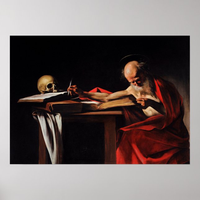 Caravaggio - Saint Jerome Writing 1605 Poster (Framsidan)