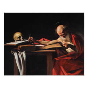 Caravaggio - Saint Jerome Writing Fototryck