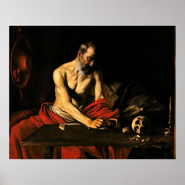Caravaggio - Saint Jerome Writing Poster (Framsidan)