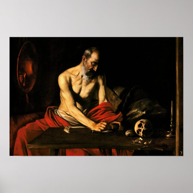 Caravaggio - Saint Jerome Writing Poster (Framsidan)