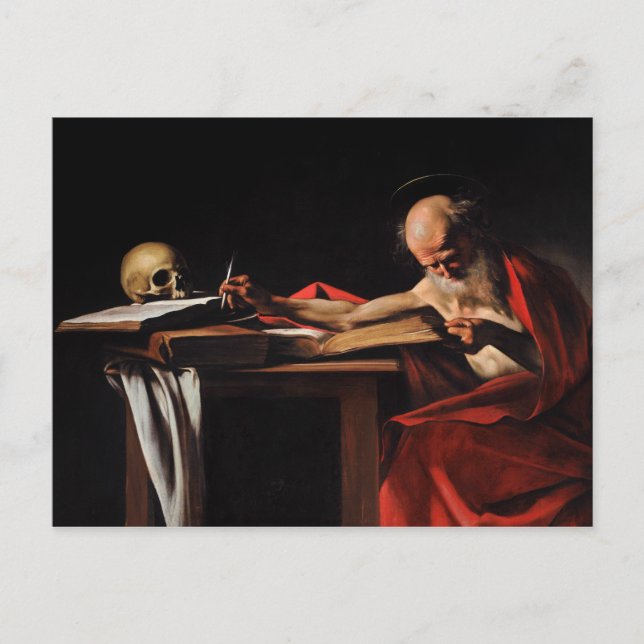 Caravaggio - Saint Jerome Writing Vykort (Framsida)