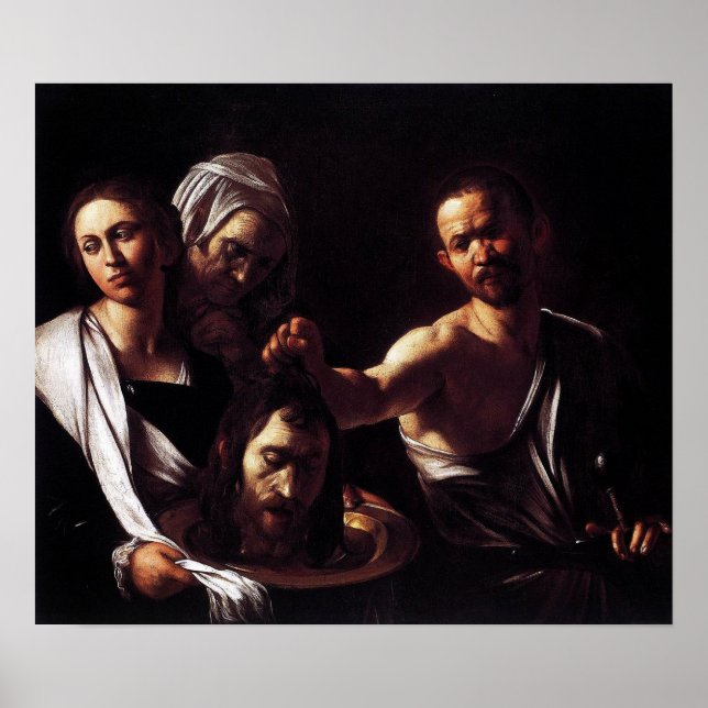 Caravaggio - Salome med John the Baptist-chef Poster (Framsidan)