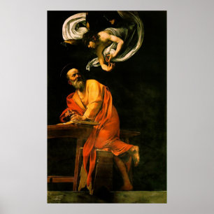 Caravaggio Sankt Matthew inspiration Poster