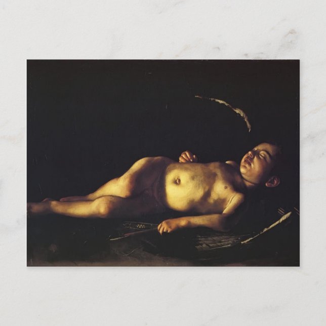 Caravaggio - Sleeping Cupid Vykort (Framsida)