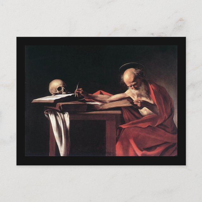 Caravaggio St Jerome Vykort (Framsida)