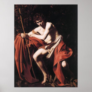 Caravaggio St John det baptistiskt Poster