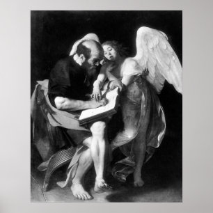 Caravaggio St Matthew och Angel Poster