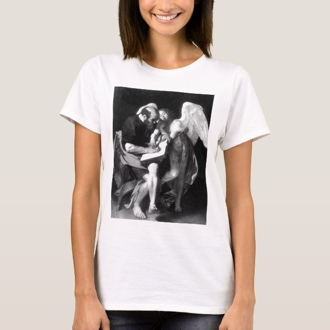 Caravaggio St Matthew och ängeln Tee Shirt (Framsida)