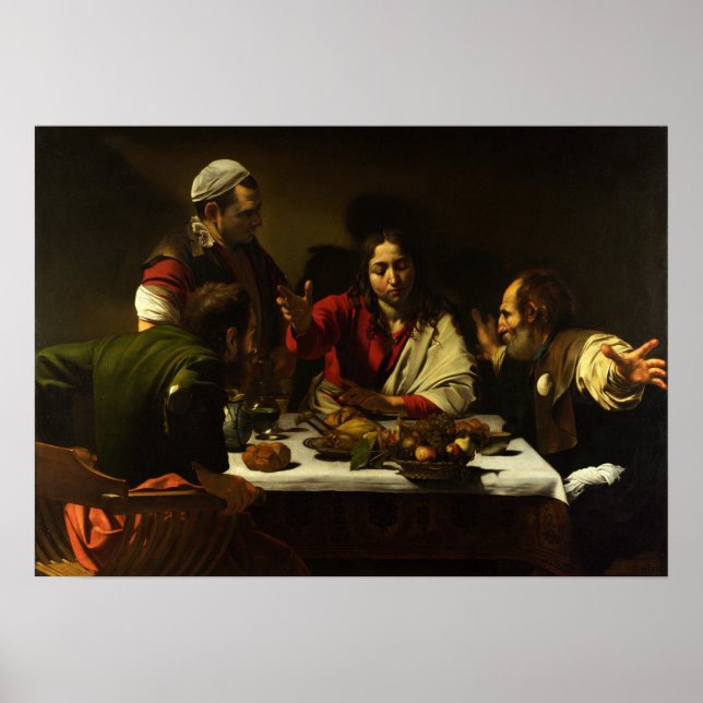 Caravaggio - Supper at at Emmaus 1602 Poster (Framsidan)
