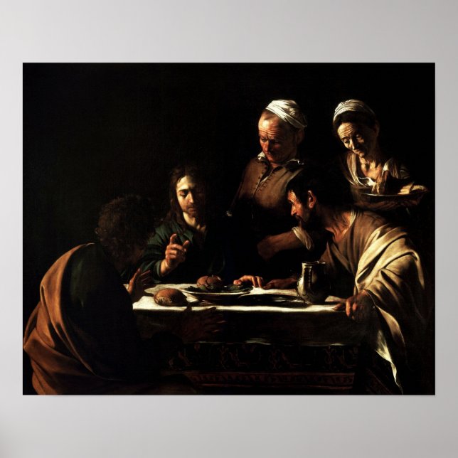 Caravaggio - Supper at at Emmaus 1606 Poster (Framsidan)