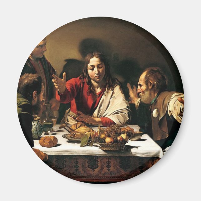 Caravaggio - Supper at at Emmaus - Classic Paintin Magnet (Framsidan)