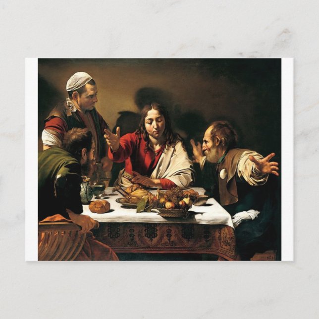Caravaggio - Supper at at Emmaus - Classic Paintin Vykort (Framsida)