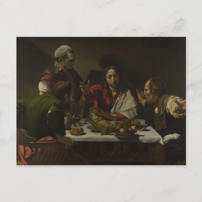 Caravaggio - Supper på Emmaus Vykort (Framsida)