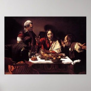Caravaggio Supper vid Emmaus Poster