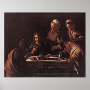 Caravaggio Supper vid Emmaus Poster