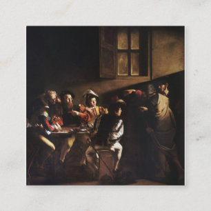 Caravaggios anrop av Saint Matthew Fyrkantigt Visitkort