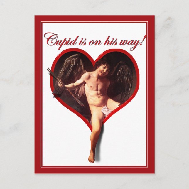 Caravaggio's Cupid's Coming for Valentine Day Helg Vykort (Framsida)