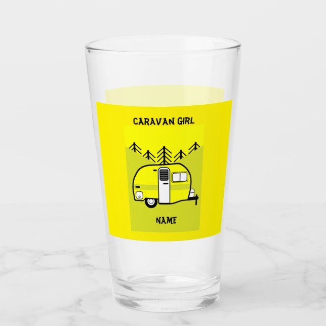 Caravan Art-gåvor - Kärlek My Caravan Coffee Mugg  Glaskopp (Framsida)