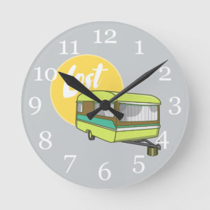 Caravan Borttappad Summer Helgdag Rund Klocka