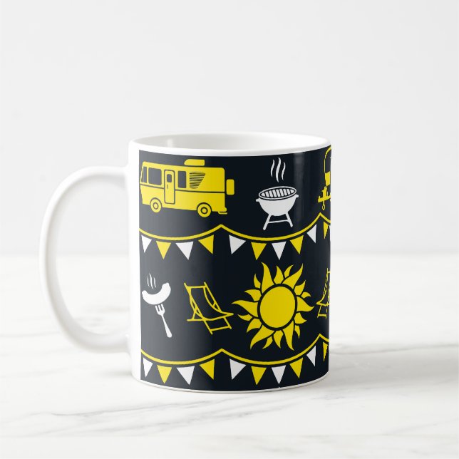 Caravan Camping Decor Kaffemugg (Vänster)