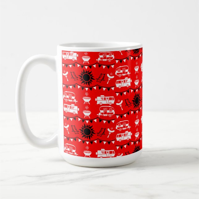 Caravan Camping Decor Kaffemugg (Vänster)