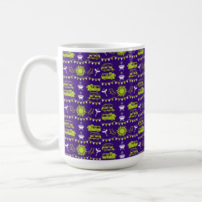 Caravan Camping Decor Kaffemugg (Vänster)