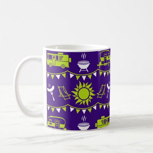 Caravan Camping Decor Kaffemugg (Vänster)