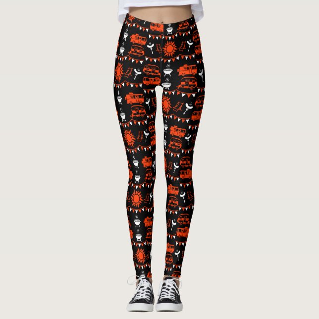 Caravan Camping Decor Leggings (Framsida)
