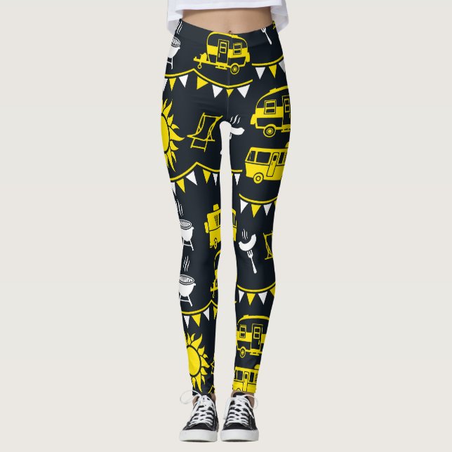 Caravan Camping Decor Leggings (Framsida)