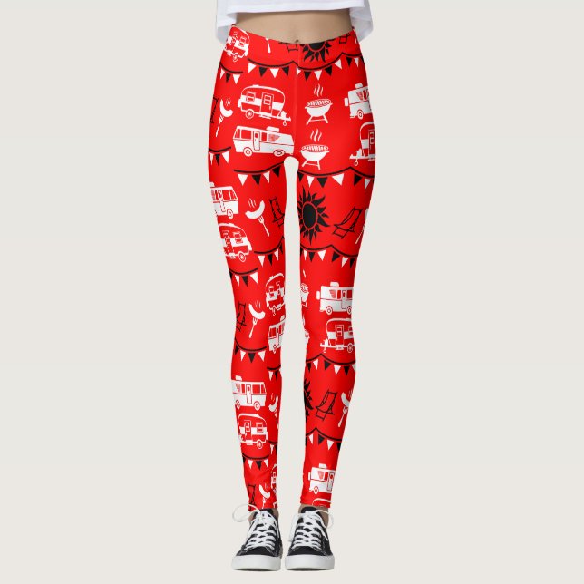 Caravan Camping Decor Leggings (Framsida)
