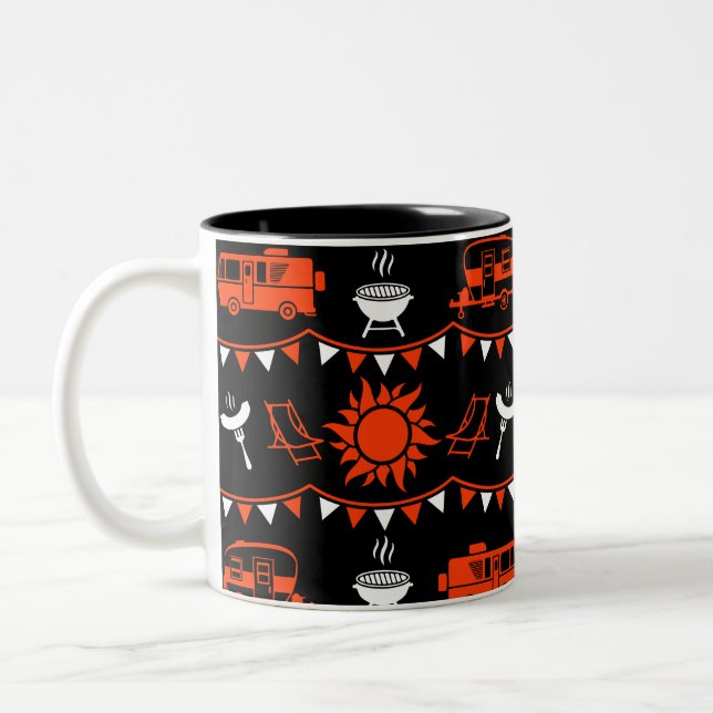 Caravan Camping Decor Två-Tonad Mugg (Vänster)