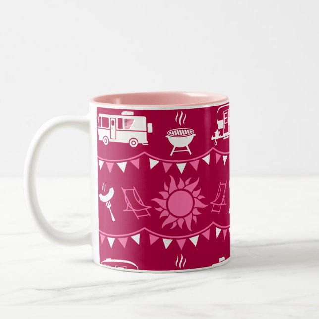 Caravan Camping Home Decor Två-Tonad Mugg (Vänster)